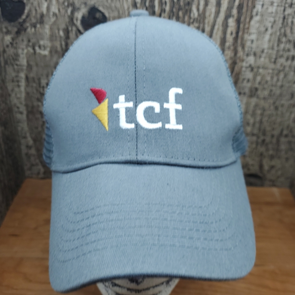 TCF Trucker Hat One Size Gray Meshback Snapback Creative Resources Baseball Cap